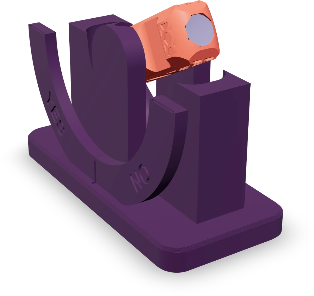 Yes / No wheel, rendered from the print file